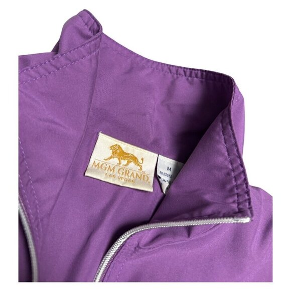 VINTAGE MGM GRAND Las Vegas Casino Lilac Purple Retro 90s Track Suit Set Medium - Picture 6 of 7
